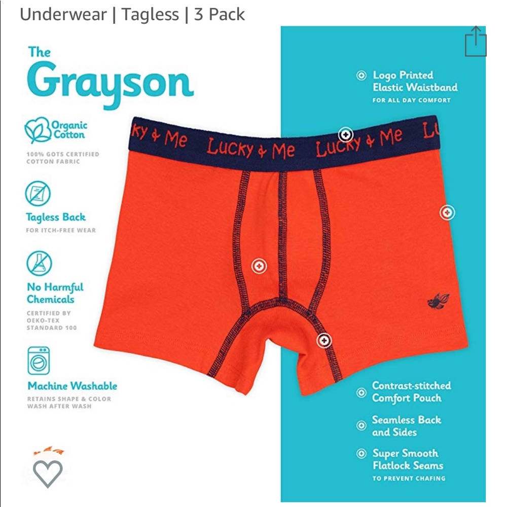 100% organic cotton boys underwear